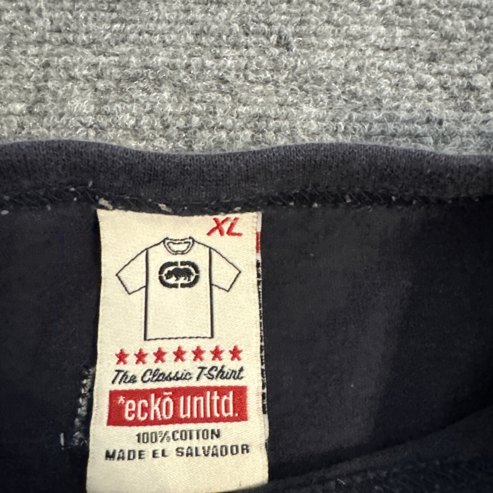 Vintage Ecko Unltd T-Shirt Y2K Rhino Textured Print Size XL Black - Picture 3 of 8